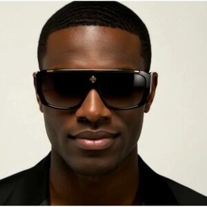 Bold Retro Lion‎ Head Flat Top Sunglasses UV400 Protection Gangster Trendy Gafas